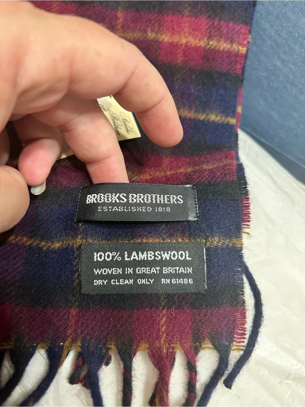 Brooks Brothers Vintage Plaid 100%Lambswool Scarf